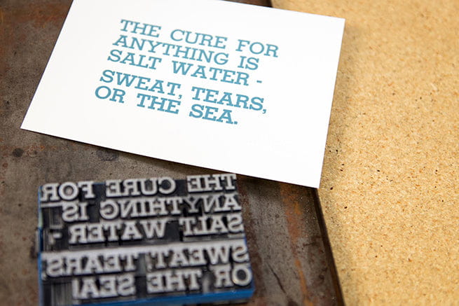 The Cure for anything is Salt Water by in-house brand, Inkwell Originals