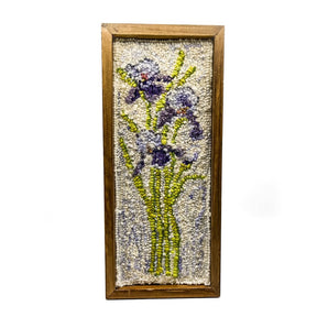 Irises Rug Hooked Framed Wall Hanging By Lucille Evans Rugs