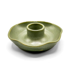 Jade Green Ceramic Candle Holder By Wave Ceramics