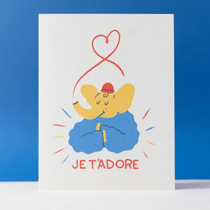 Je t’adore Elephant Card By Paperole