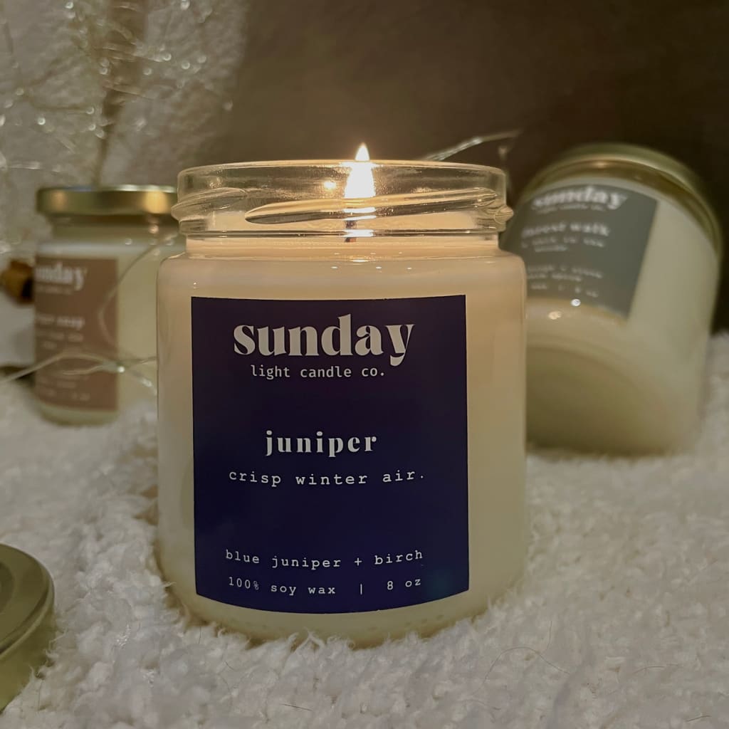 Juniper Soy Candle By Sunday Light Company
