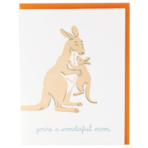 Kangaroo & Joey Mom Card By Smudge Ink