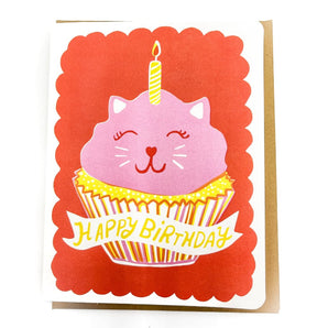 Kitty Cupcake Birthday Card By Wolf & Wren Press