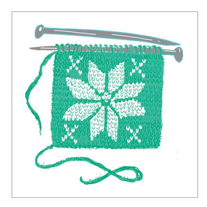 Knitting Snowflake Card By Anne Ormerod