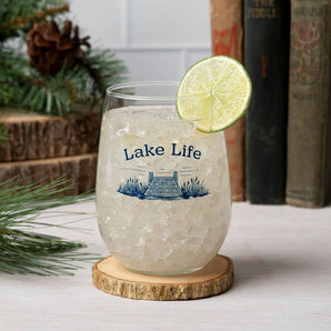 Lake Life Stemless Wine Glass By Counter Couture