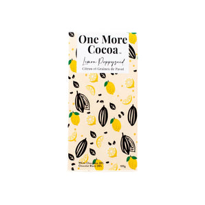 Lemon Poppy Seed White Chocolate Bar By One More Cocoa