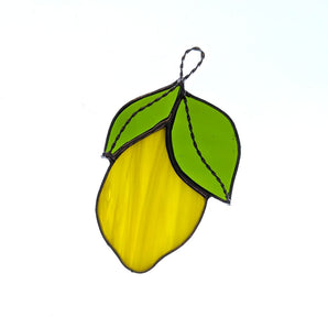 Lemon Stained Glass Ornament By Sunflower Stripes