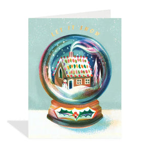 Let It Snow Globe Foil & Glitter Card By Halfpenny Postage