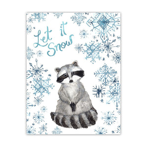 Let It Snow Raccoon Card By Sarah Duggan Creative Works