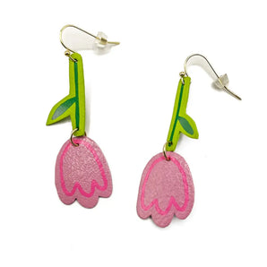 Light Pink Tulip Earrings By Printedmel