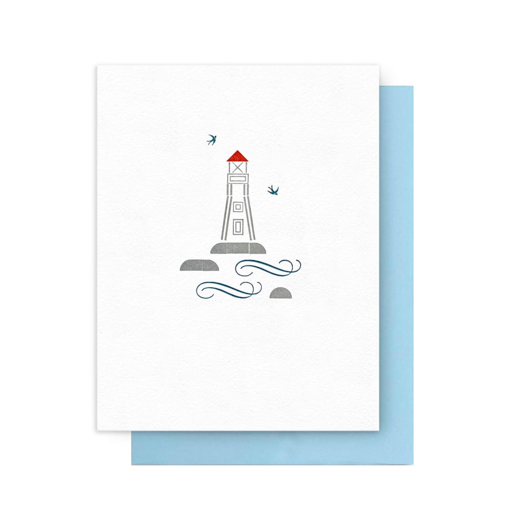 Lighthouse Arquoise Card By Press