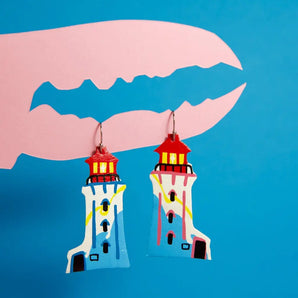 Lighthouse Earrings (various colours) By Printedmel