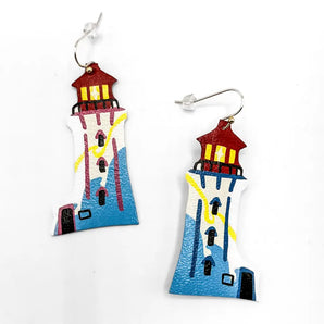 Lighthouse Earrings (various colours) By Printedmel