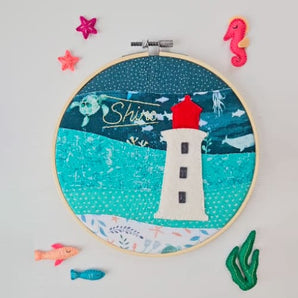 Lighthouse Stitched Hoop Art (various designs)