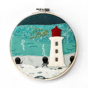 Lighthouse Stitched Hoop Art (various designs)