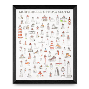 Lighthouses of Nova Scotia 16x20 Print By Bard