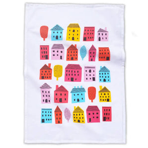 Little Houses Tea Towel By Badger & Burke