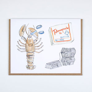 Lobster Dinner Card By Kat Frick Miller Art