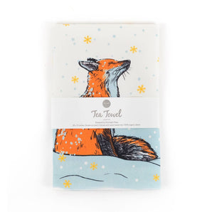 Magical Fox Holiday Tea Towel By Porchlight Press