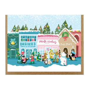 Main Street North Pole Card By Creative Nature Studio