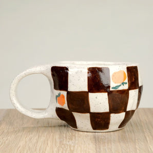 Mandarin Check Mug By Hello Maë