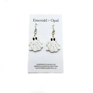 Meadow Ghosts Dangle Earrings By Emerald and Opal