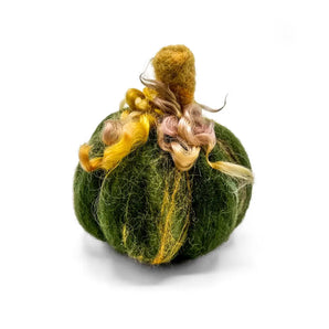 Medium Forest Green Felted Pumpkin By Magic of Wool