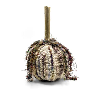 Medium Purple/White Rug Hooked Pumpkin By Lucille Evans Rugs