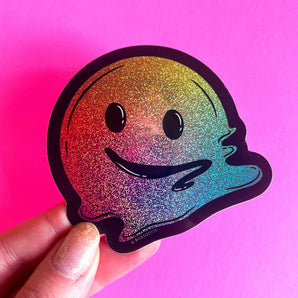 Melting Smile Glitter Sticker By Boss Dotty Paper