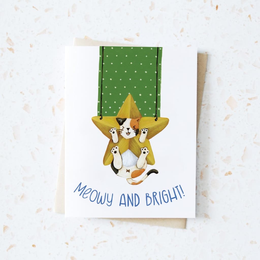 Meowy & Bright Card By Hop Flop