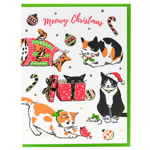 Meowy Christmas Foil Card By Porchlight Press