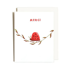Merci Ladybug Card By Homework Letterpress