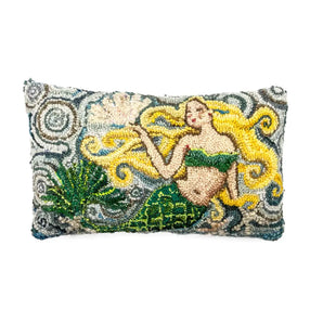 Mermaid Rug Hooked Pillow By Lucille Evans Rugs