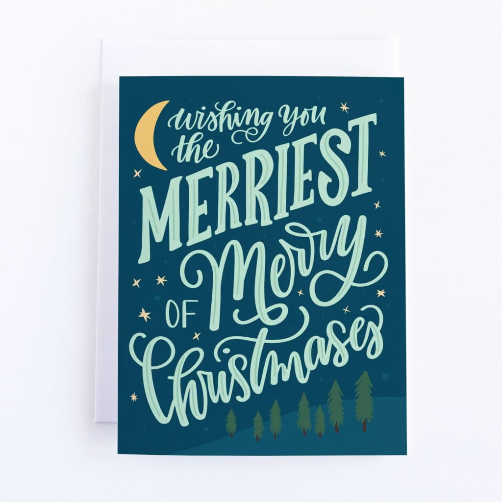 Merriest Of Merry Christmas Card By Pedaller Designs
