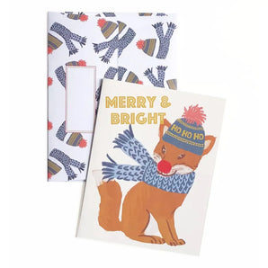Merry & Bright Fox Holiday Card By Artistry Cards
