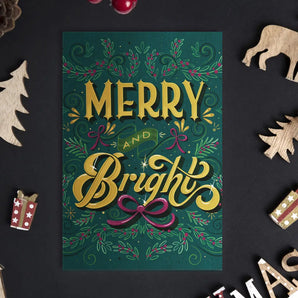 Merry & Bright Holly Berries Card By To From Gift Co.
