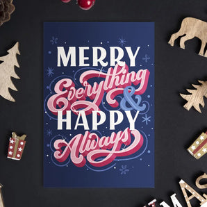 Merry Everything & Happy Always Pink And Navy Card
