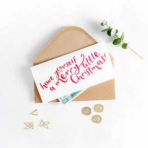 Merry Little Christmas Money Wallet Foil Card By Hunter