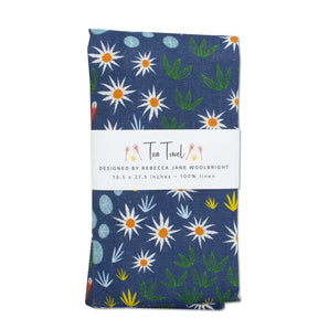 Midnight Garden Tea Towel By Rebecca Jane Woolbright