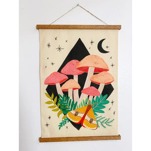 Midnight Mushrooms Tea Towel By Dream Folk Studio