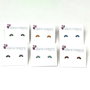 Mini Arch Stud Earrings (various colours) By Aflame