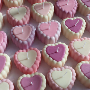 Mini Heart Cake Soy Wax Candle (various colours) By Bizarre