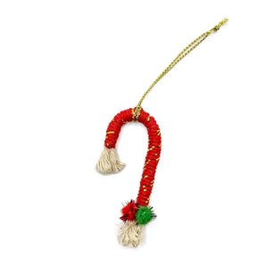 Mini Macrame Candy Cane Ornament (various designs) By Beta