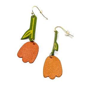 Mismatched Tulip Earrings (various colours) By Printedmel