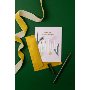 Modern Hanukkah Foil Card By Halfpenny Postage