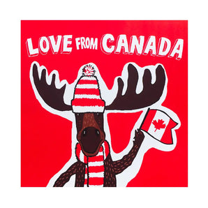 Moose Love From Canada Card By Anne Ormerod