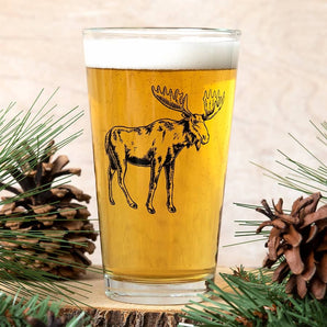 Moose Pint Glass By Counter Couture