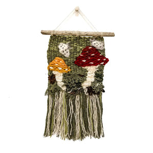 Moths & Mushrooms Woven Wall Hanging (various colours)
