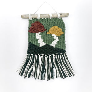 Mushroom Duo Woven Wall Hanging By The Gentle Coast