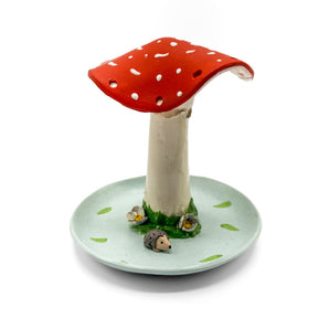 Mushroom Earring Holder With Plate (various designs)